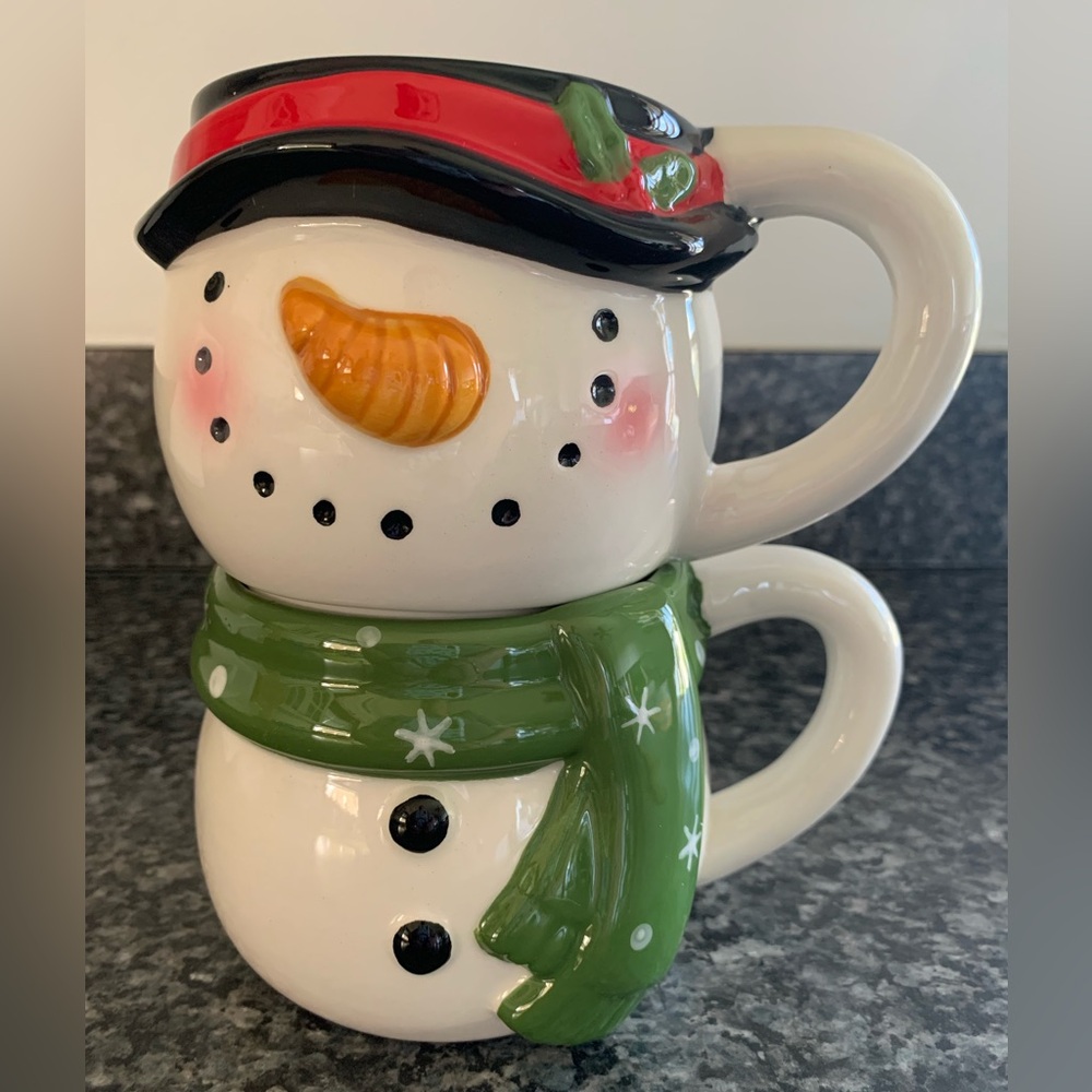 Snowman 2 Mug Stacker. NEW